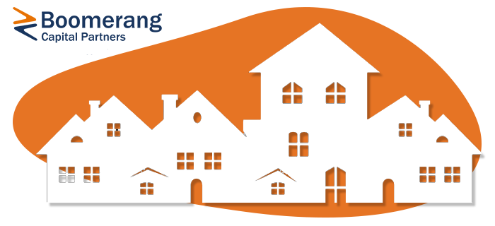 House Row Silhouette - white houses on orage backdrop-2 House Row Silhouette - white houses on orage backdrop-2